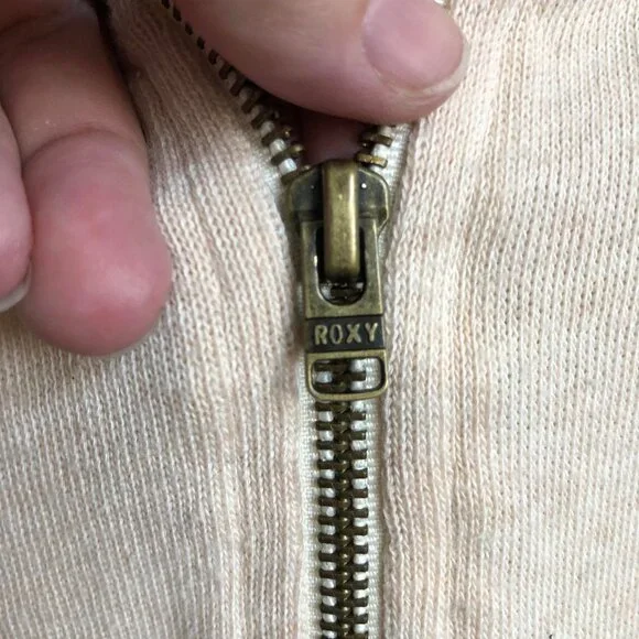 💕 Roxy boho full zip hooded sweater cream Medium - Picture 4 of 11